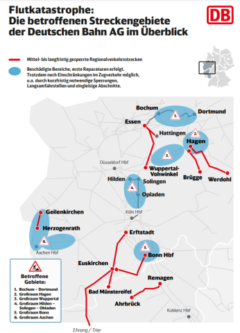 Die betroffenen Streckengebiete im Überblick.