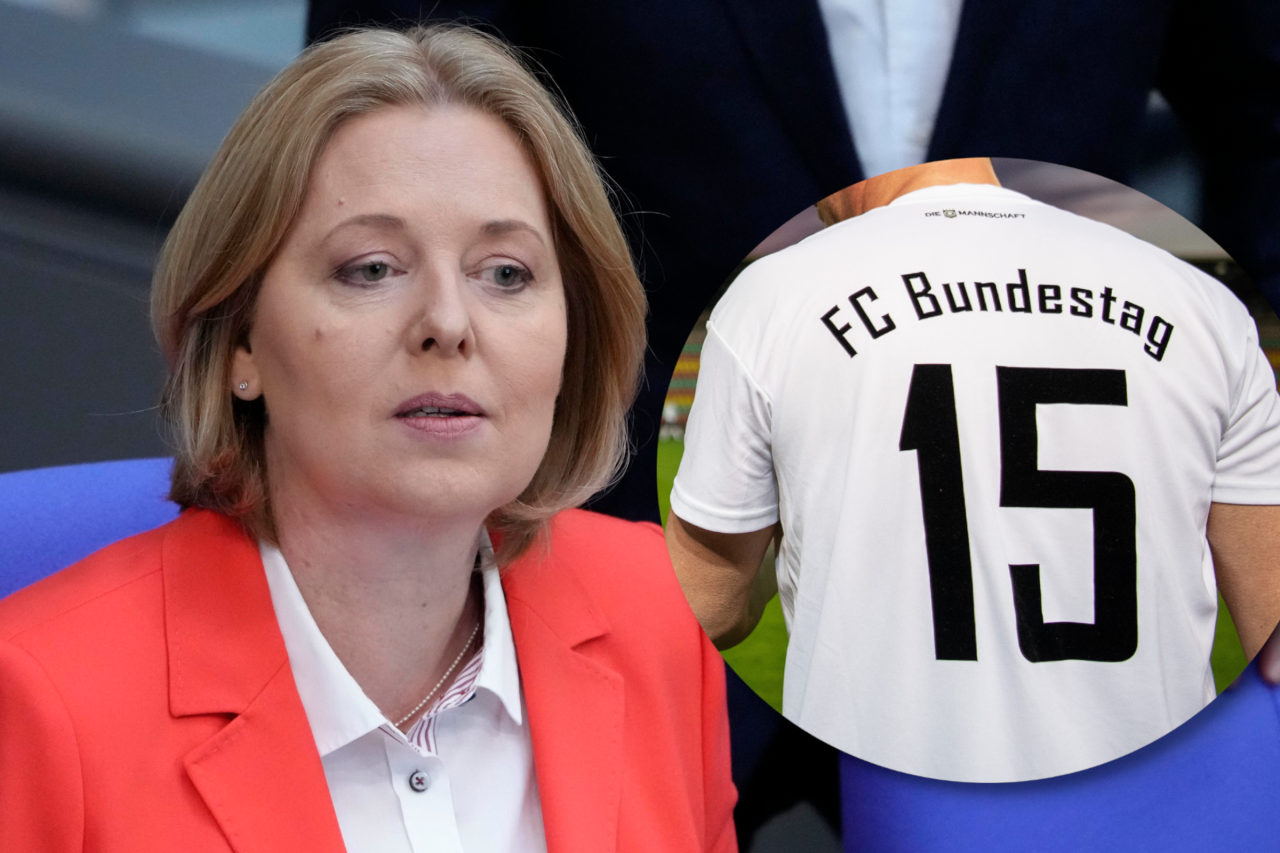 Bundestagspräsidentin Bärbel Bas begrüßte die erfolgreichen Kicker. 