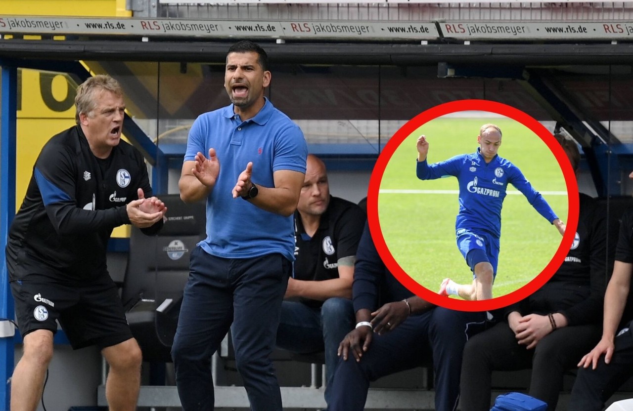 Schalke-Coach Dimitrios Grammozis überraschte beim Spiel gegen den SC Paderborn die Fans mit einer Einwechslung. 