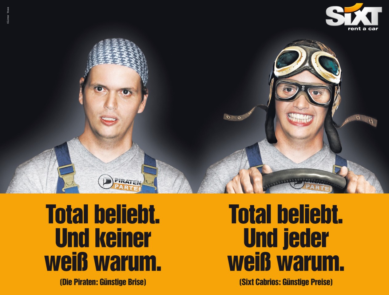 Die Anzeige von Sixt zeigt den Berliner Piraten-Abgeordneten Gerwald Claus-Brunner. Der ist darüber nicht begeistert.