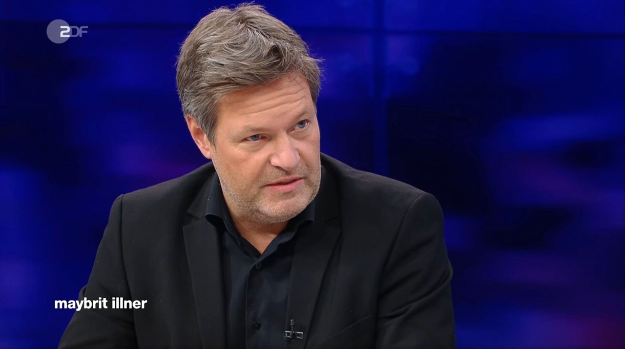 Robert Habeck in der ZDF-Talkshow von Maybrit Illner. 