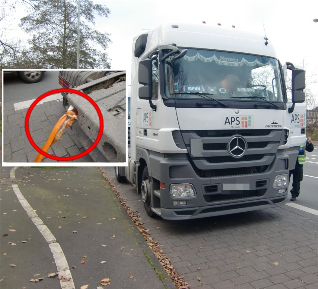 LKW-Fahrer im Wimpel-Wahn: Warum stoppte die Polizei wohl diesen Brummi?