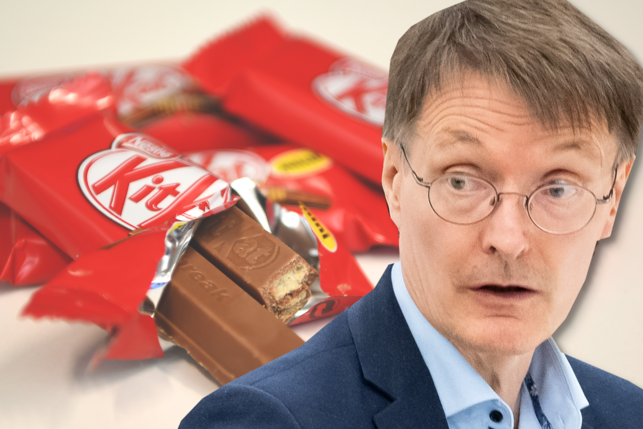 Gesundheitsminister Karl Lauterbach ärgert sich über Schokoriegel-Konsum. 