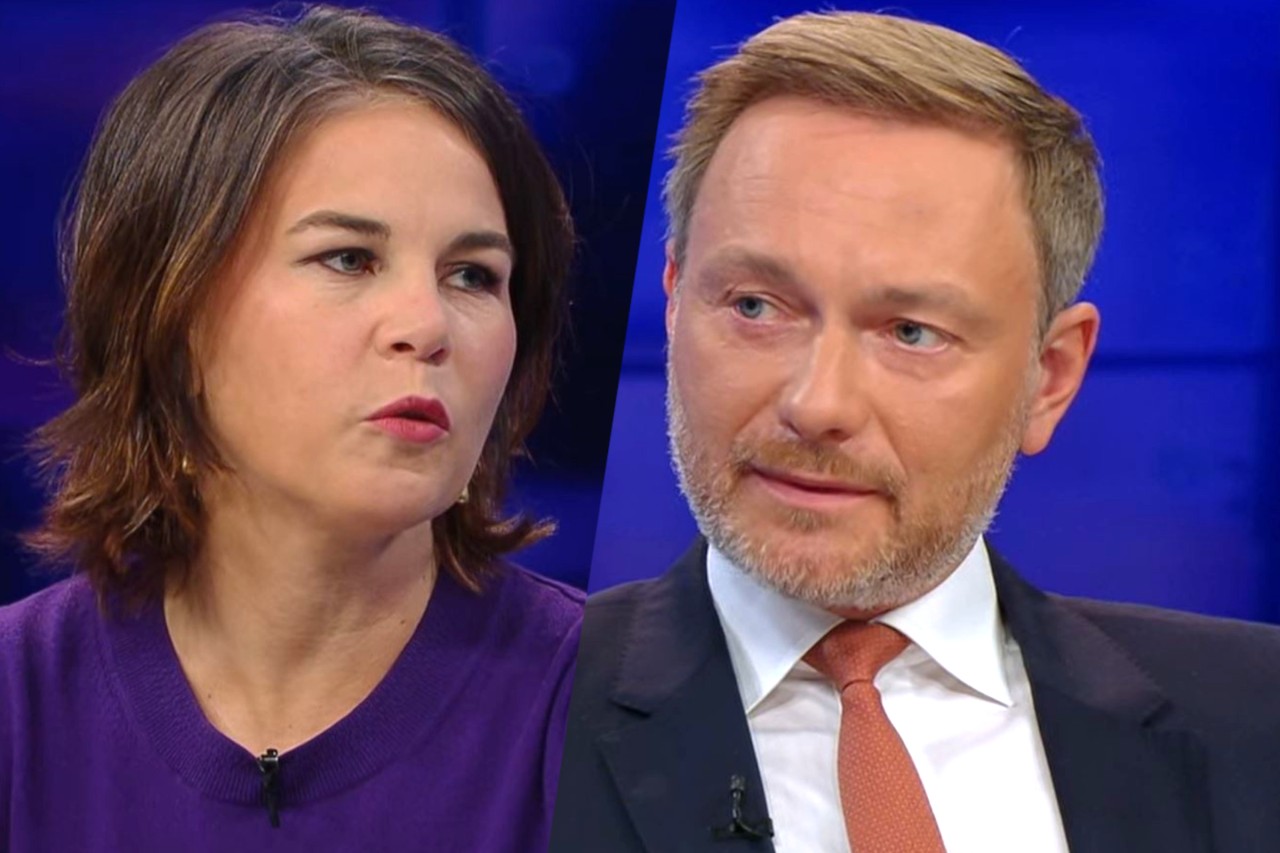 Öffentliche Koalitionsverhandlung bei Maybrit Illner (ZDF): Annalena Baerbock und Christian Lindner.