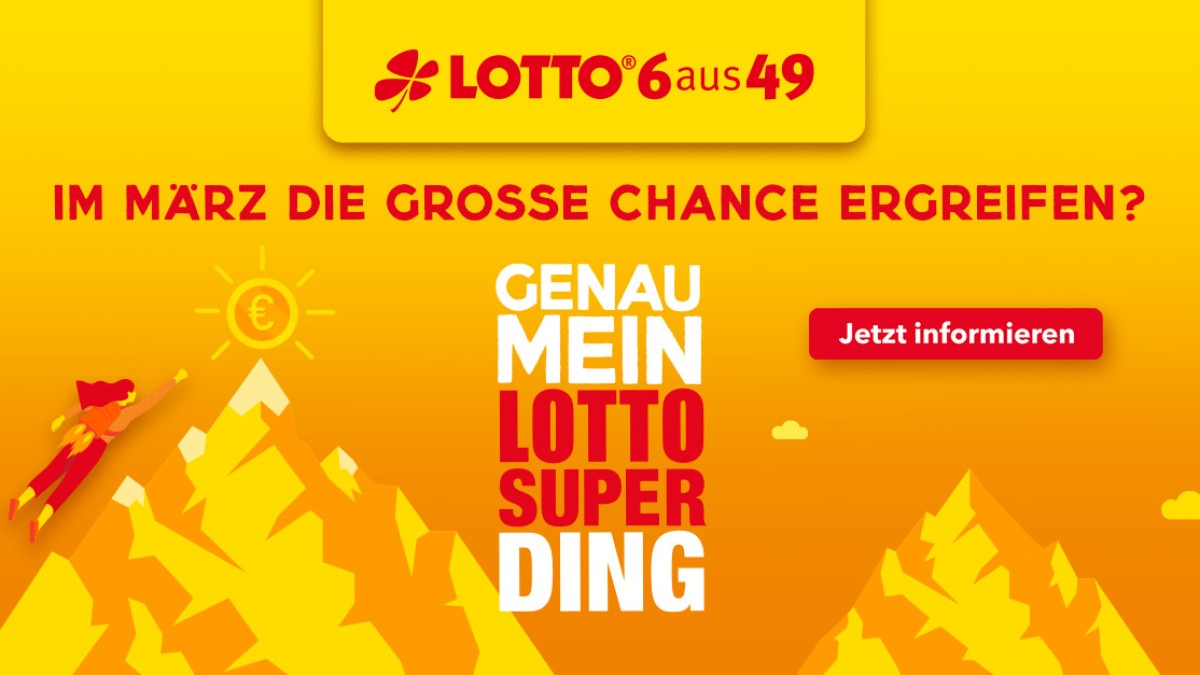 Das Lotto-SuperDing ist wieder da. Ab dem 1. März (Montag) ist es in den Annahmestellen und im Internet unter www.westlotto.de erhältlich.