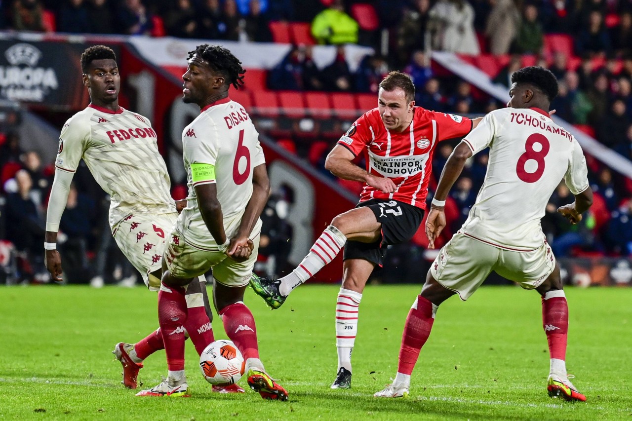 Mario Götze verliert mit PSV Eindhoven gegen AS Monaco in der Europa League.