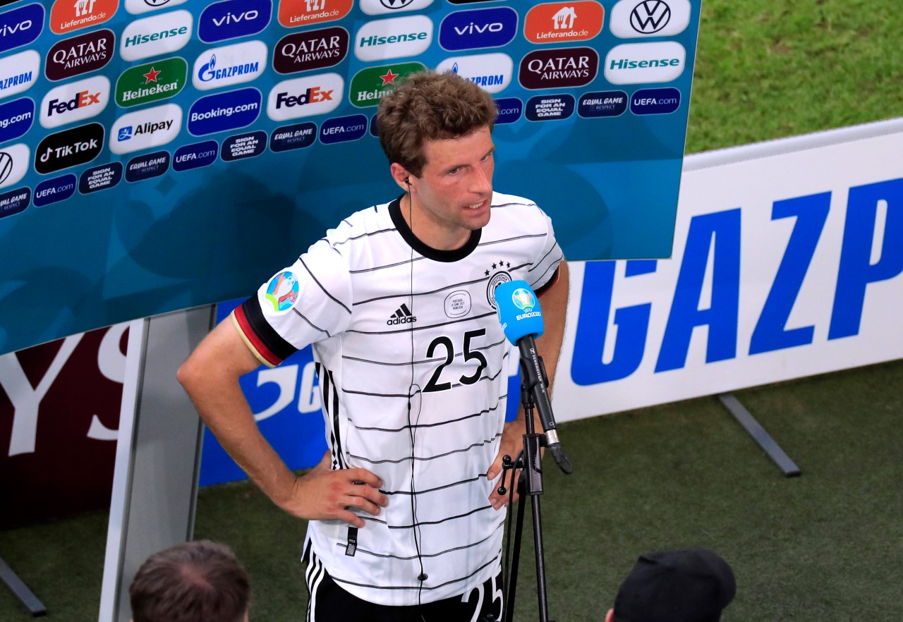 Thomas Müller im Interview nach dem Spiel Deutschland - Portugal.