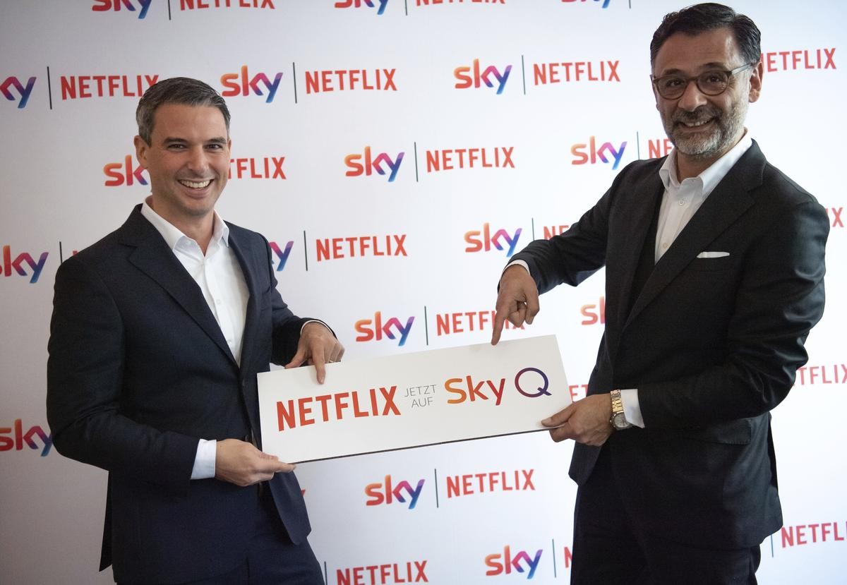 Netflix und Sky werden im gemeinsamen Produkt Sky Q vereint.
