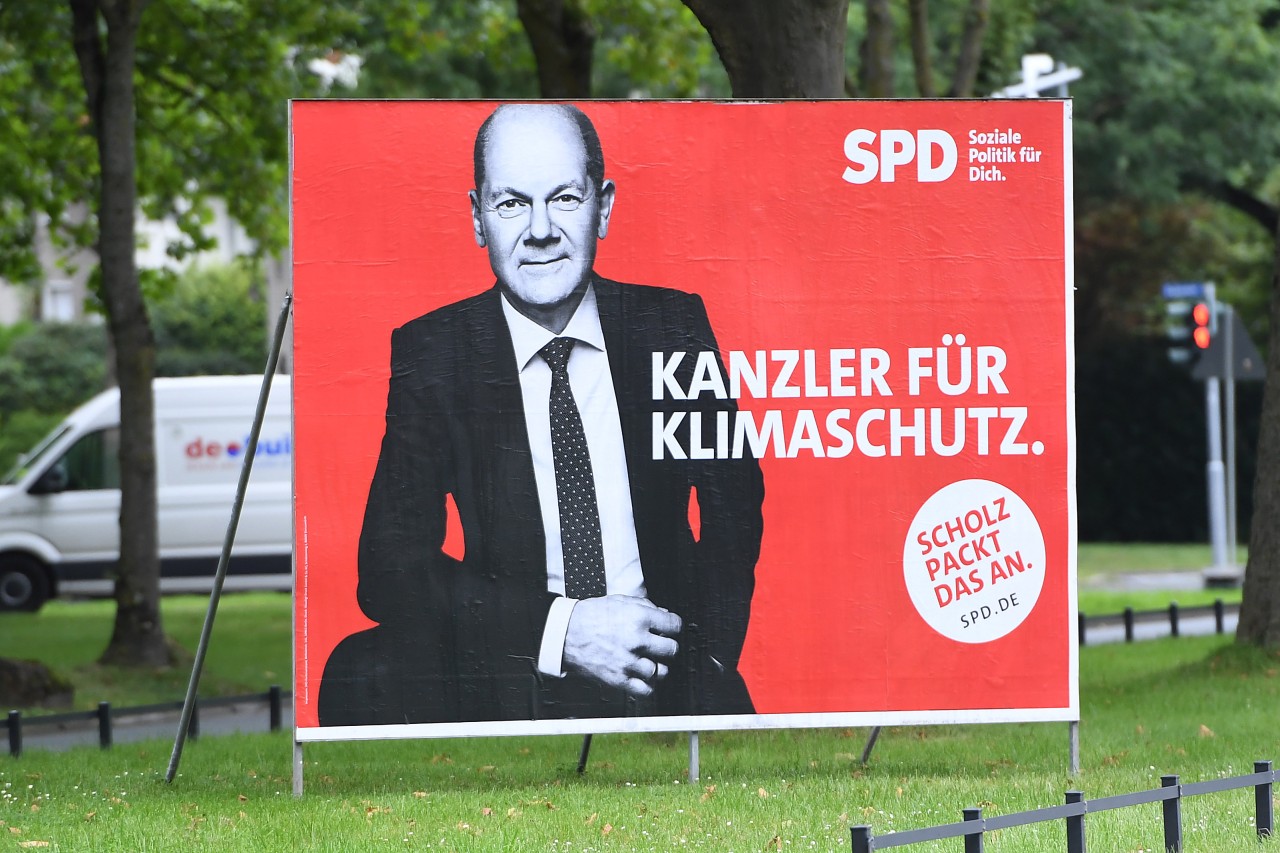 Olaf Scholz wirbt mit diesem Plakat für das Kanzleramt.