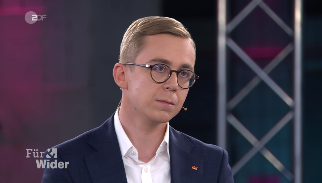 Philipp Amthor beim ZDF-Wahlduell „Für & Wider“