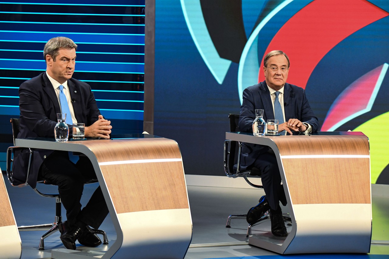 Markus Söder in der Schlussrunde von ARD und ZDF vor der Bundestagswahl.