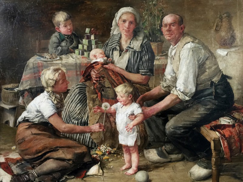 Hans Schmitz-Wiedenbrück - Familienbild, (vor) 1939. Öl auf Leinwand, ca. 160 x 200 cm.