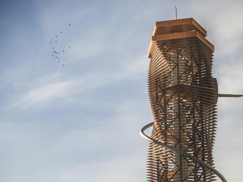 So wie in dieser künstlerischen Darstellung soll der neue Harzturm samt 110 Meter langer Rutsche einmal aussehen.