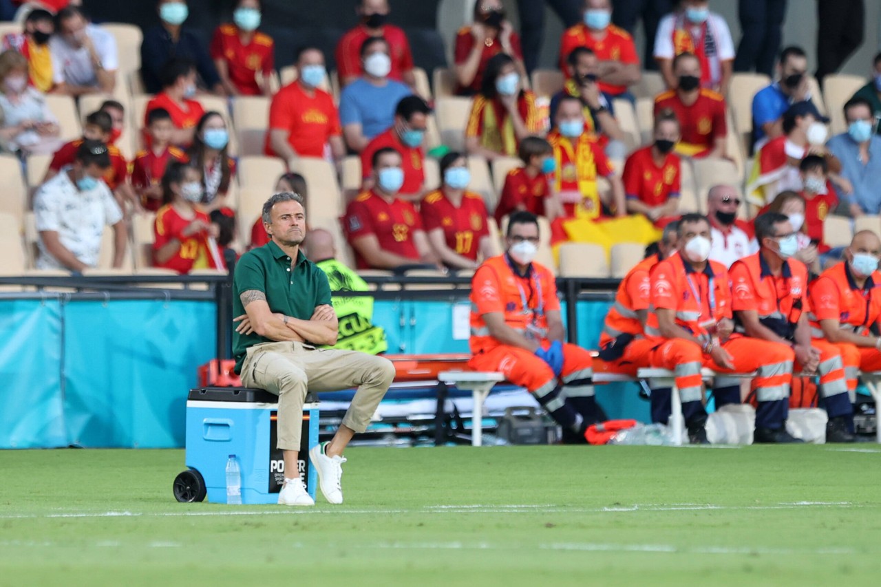Spanien-Coach Luis Enrique dürfte mit der bisherigen Leistung seiner Mannschaft bei dieser EM 2021 nicht zufrieden sein.