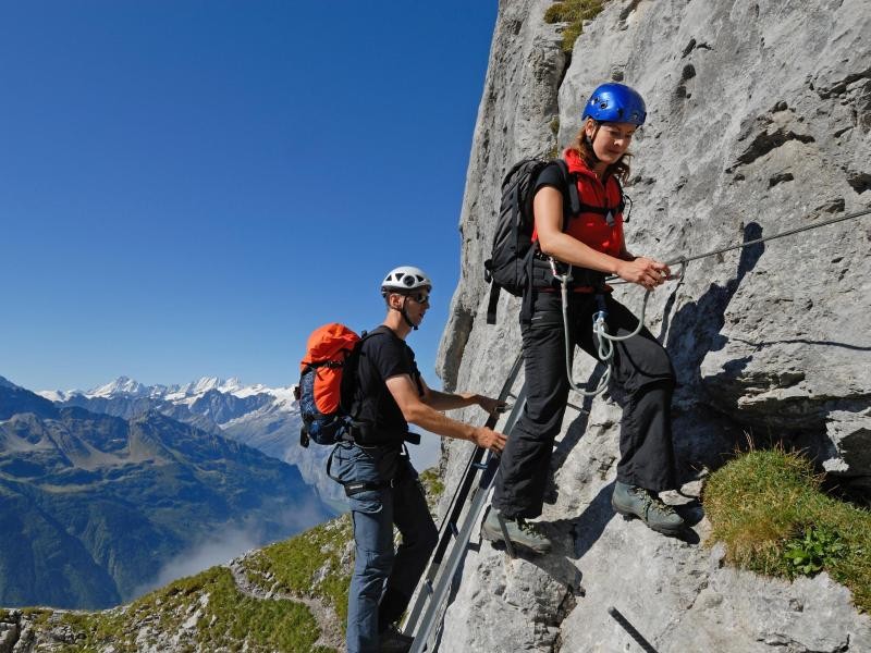 Ältester Klettersteig der Schweiz: Der Tälli Klettersteig liegt in der Nähe des Brienzer Sees und ist nichts für Anfänger.