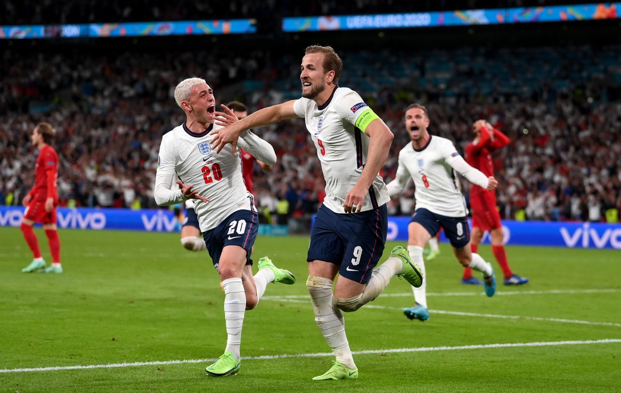 Harry Kane traf für England im EM-Halbfinale gegen Dänemark in der Verlängerung zum 2:1.