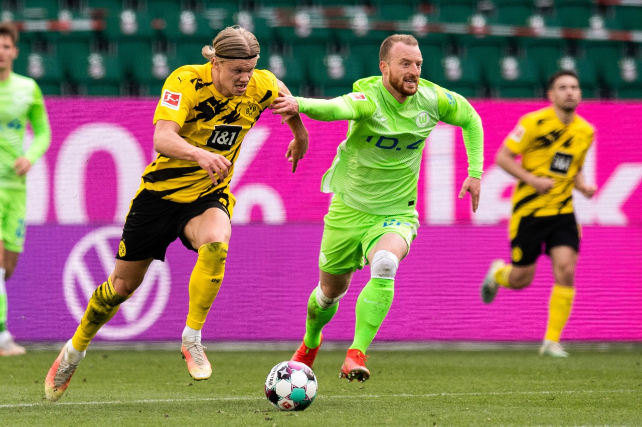 Wenn Erling Haaland anzieht, kommt keiner mit. Nicht Maximilian Arnold (r.) und auch nicht Marco Reus.