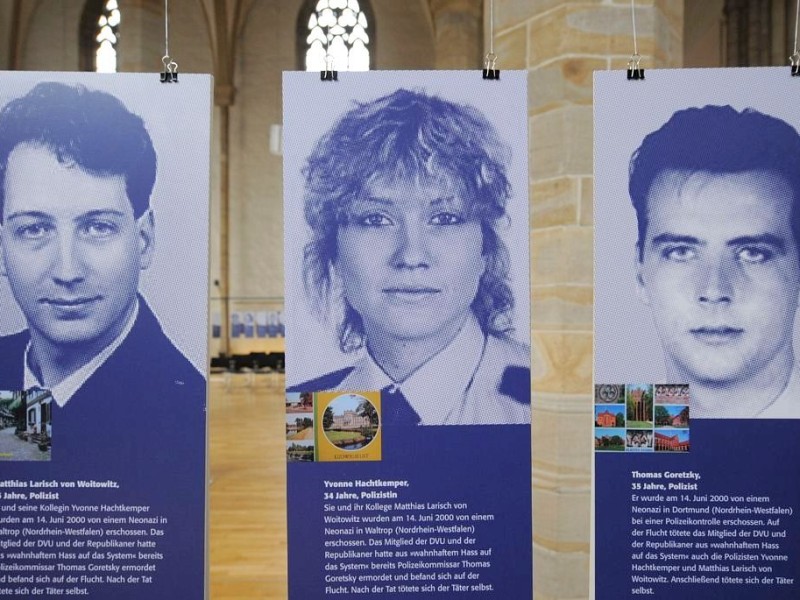Zu den Opfern gehören auch die 2000 in Dortmund ermordeten Polizeibeamten Mathias Larisch von Woltowitz, Yvonne Hachtkemper und Thomas Goretzky (rechts).