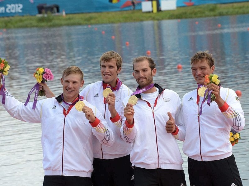 Der Männer-Doppelvierer holte das zweite Gold für den Deutschen Ruderverband.