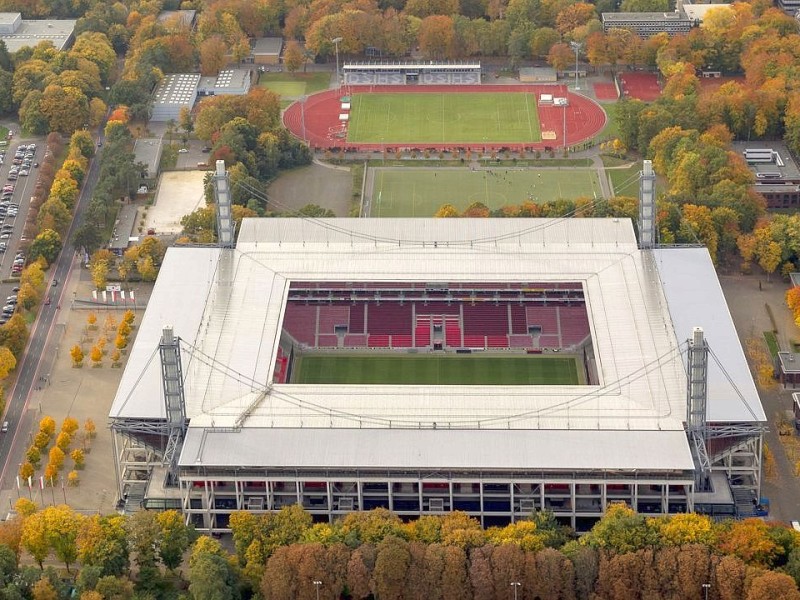 Luftbild, ReviuerEnergieStadion, 1.FC Koeln, Rhein-Energie-Stadion, 2.Bundesliga,  Koeln, Rheinland, Nordrhein-Westfalen, Deutschland, Europa