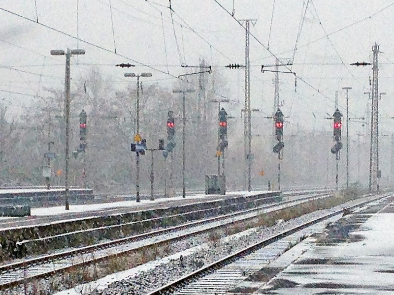 Schneefall im Ruhrgebiet.