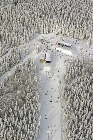 Die Bergstation des Skilifts.