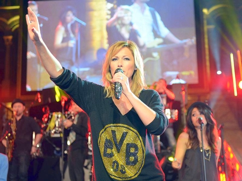 Helene Fischer sang für den BVB-Tross.