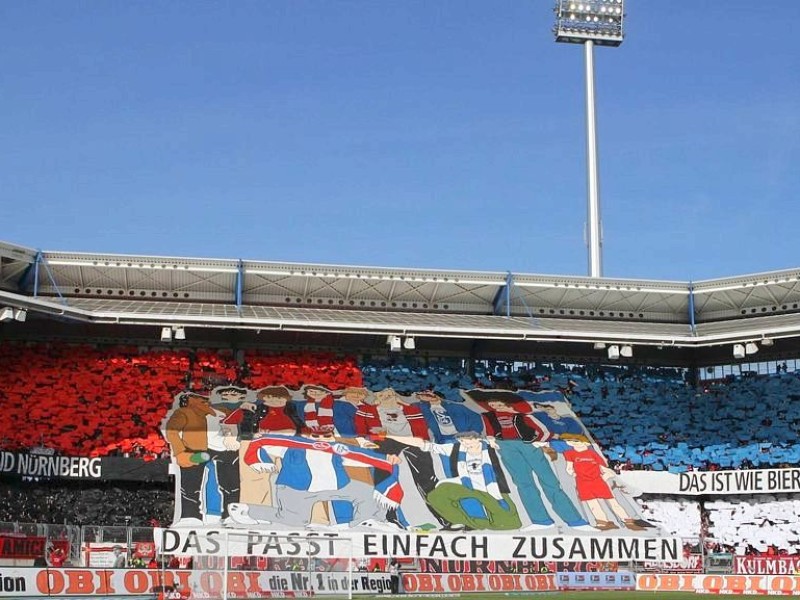 Schalke und der FCN, Schalke und der FCN, Schalke und der FCN!!!Die visualisierte Fanfreundschaft zwischen Schalke und Nürnberg. Aufgenommen am 16.03.2013 in Nürnberg.
