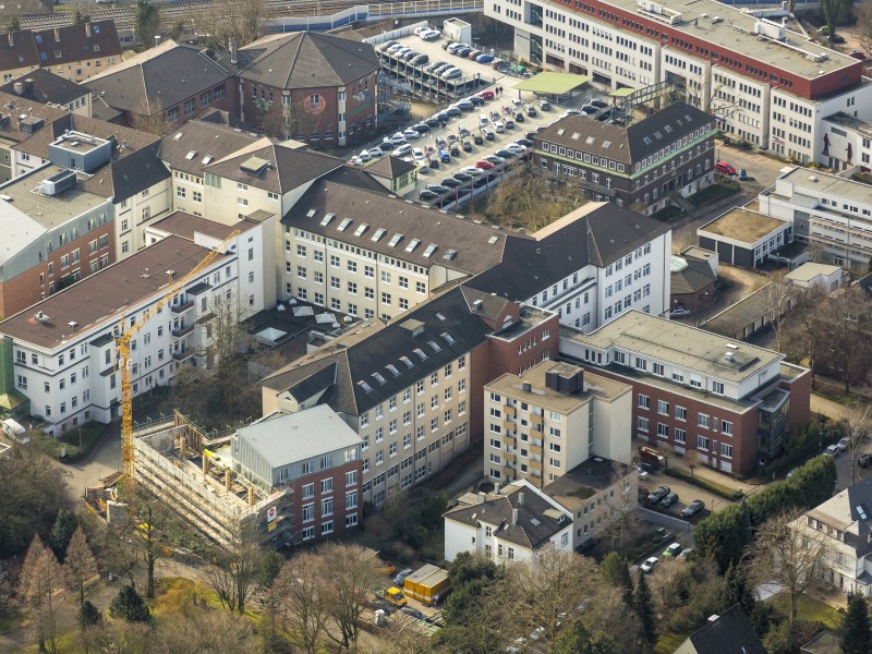 Baustelle an den Augusta-Krankenanstalten,  Bochum, Ruhrgebiet, Nordrhein-Westfalen, Deutschland