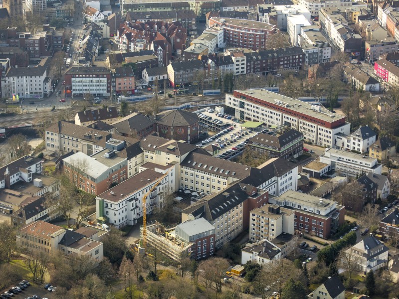 Baustelle an den Augusta-Krankenanstalten,  Bochum, Ruhrgebiet, Nordrhein-Westfalen, Deutschland
