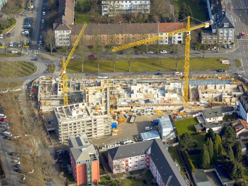 Bauprojekt Wohnhungsbau an der Küppersstraße Stadionring,  Bochum, Ruhrgebiet, Nordrhein-Westfalen, Deutschland