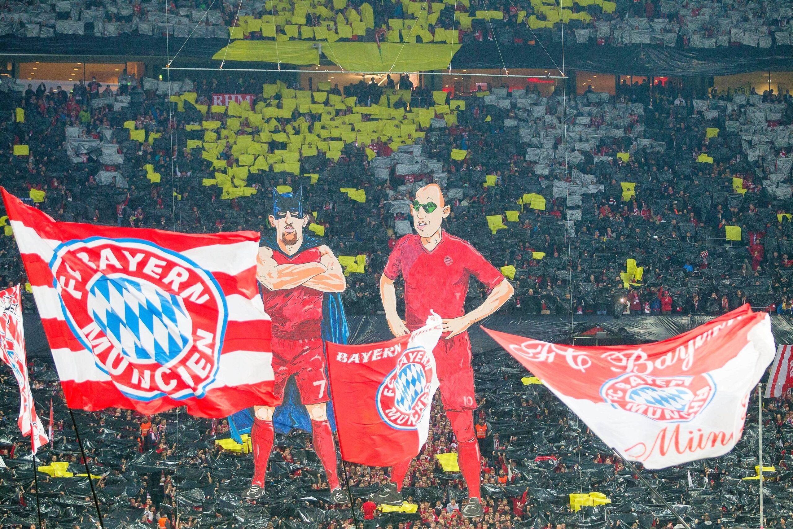 “The Real Badman & Robben” - die Anhänger des Pokal-Titelverteidigers Bayern München hatten für das Halbfinale eine Choreographie vorbereitet, die jedoch in die Kategorie “Gewollt und nicht gekonnt” fiel.