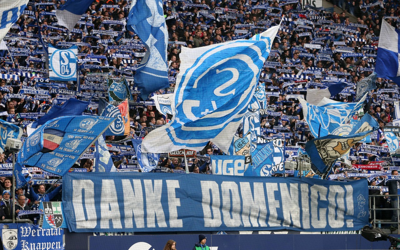 Die Fans des FC Schalke 04 verabschiedeten sich rührend von Domenico Tedesco.