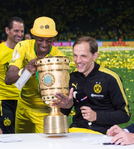 Mit Borussia Dortmund gewannen Thomas Tuchel und Ousmane Dembélé gemeinsam den DFB-Pokal.