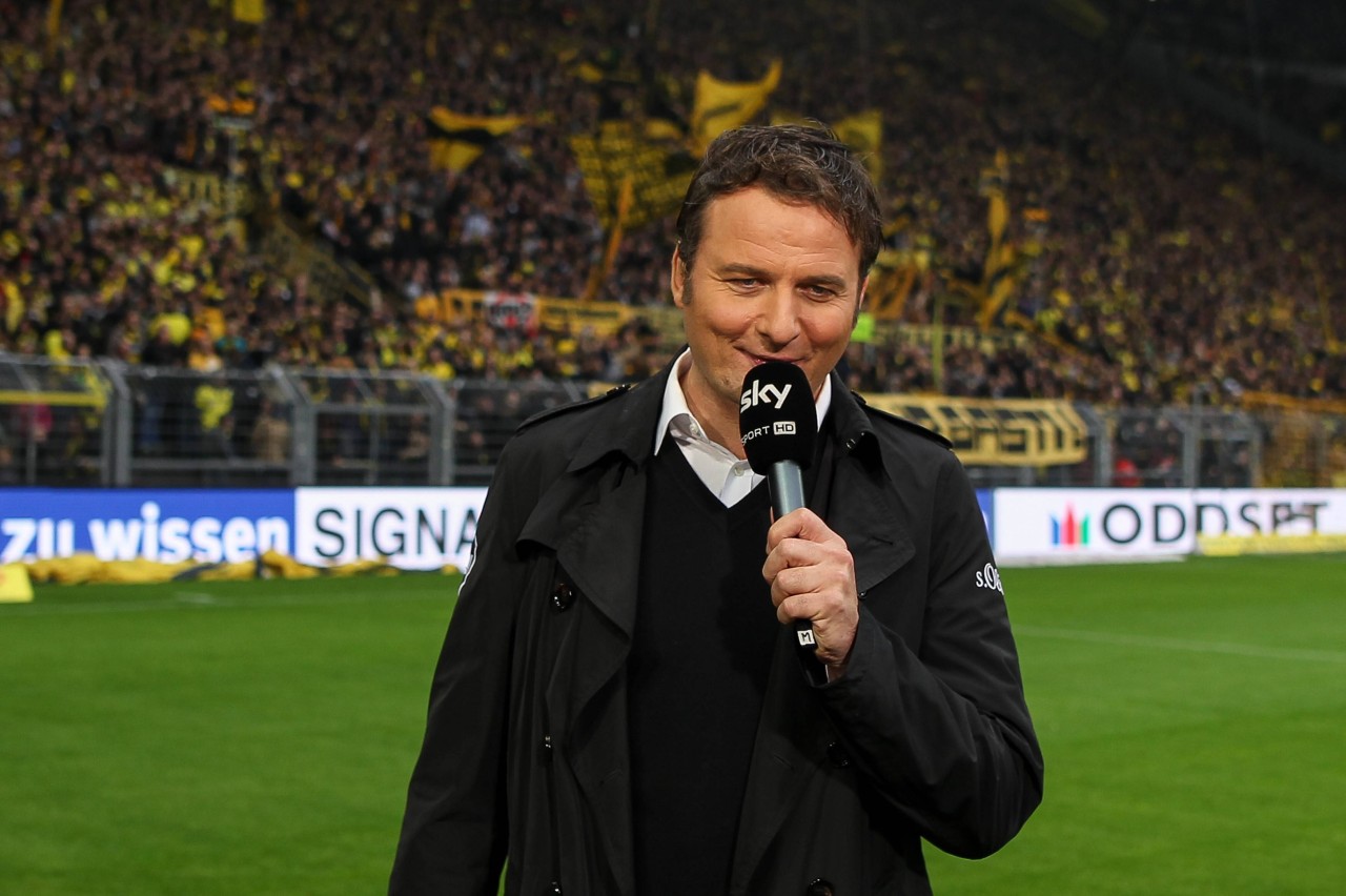 Thomas Wagner als Sky-Reporter in Dortmund.