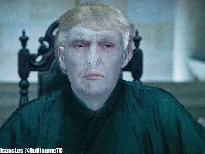 Trump als fieser Gegenspieler von Harry Potter: Lord Voldetrump.