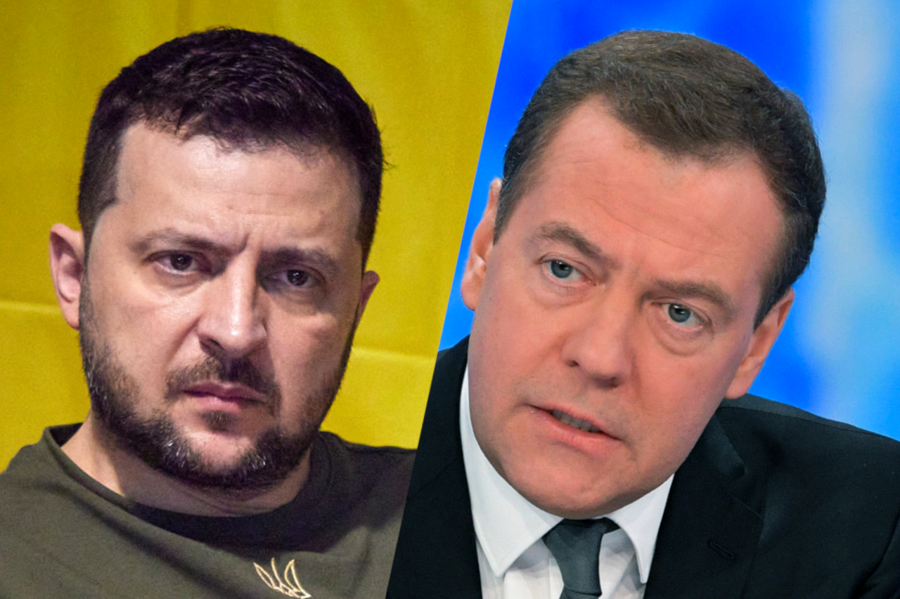 Drohung an Ukraine-Präsident Selenskyj von Kreml-Machtmensch Dmitri Medwedew. 