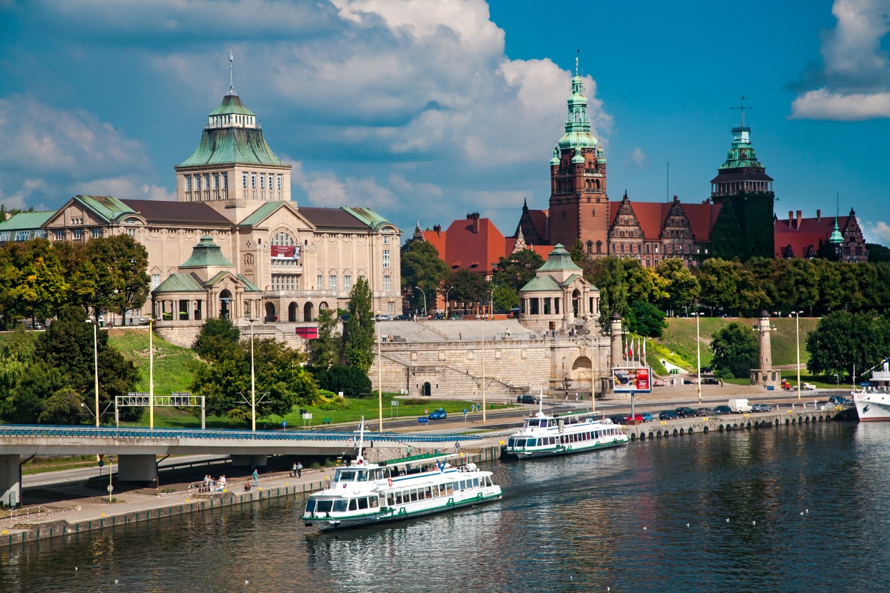 Die berühmte Hakenterrasse in Stettin. 