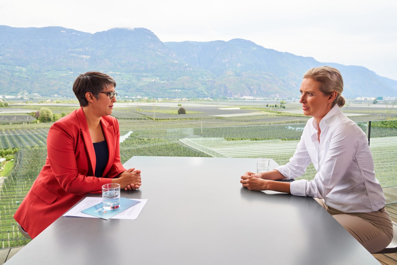 Alice Weidel laviert im Sommerinterview herum, nachdem ihr ZDF-Moderatorin Shakuntala Banerjee eine klare Frage gestellt hat. Alice Weidel laviert im Sommerinterview herum, nachdem ihr ZDF-Moderatorin Shakuntala Banerjee eine klare Frage gestellt hat.