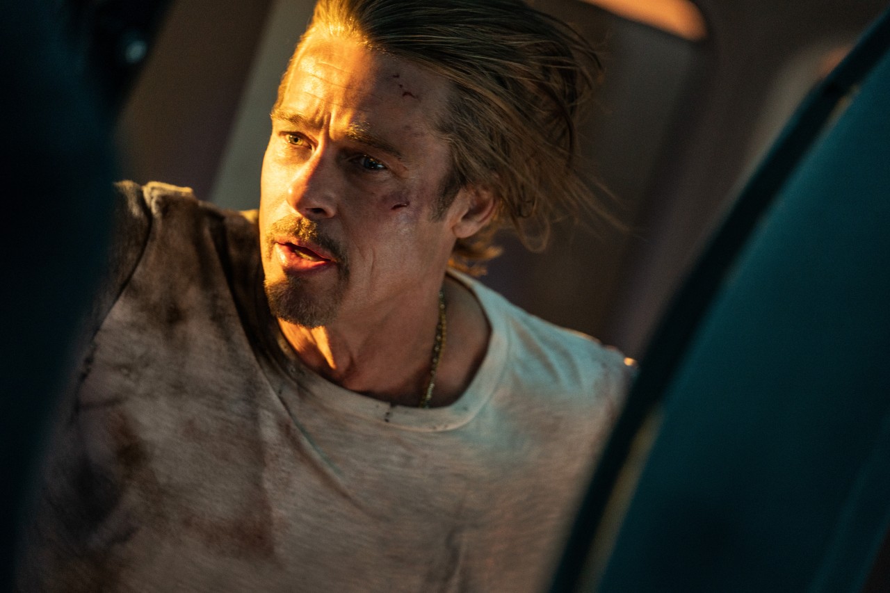 Brad Pitt spielt die Hauptrolle in „Bullet Train“ und sorgt für eine Überraschung. Brad Pitt spielt die Hauptrolle in „Bullet Train“ und sorgt für eine Überraschung.