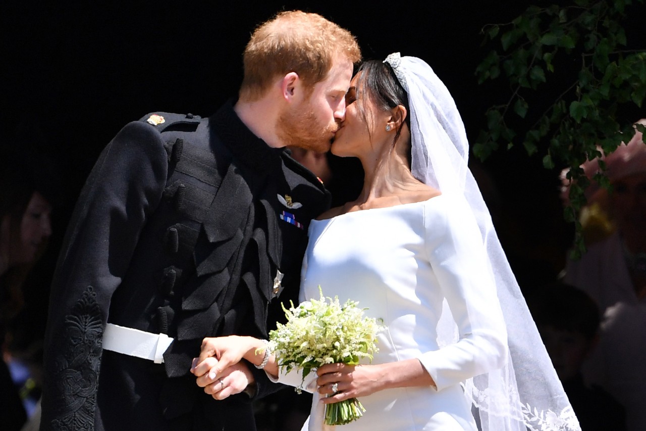 Meghan Markle und Prinz Harry bei ihrer Hochzeit 2018 in Windsor.