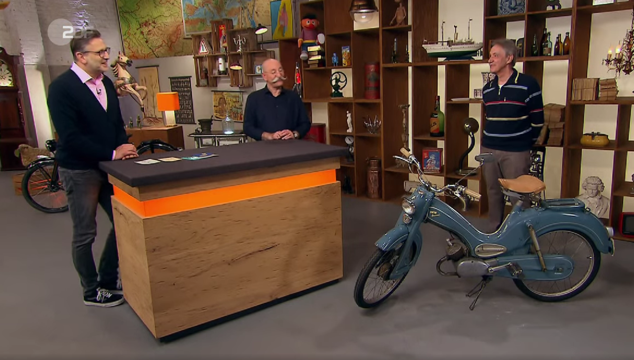 Dieses alte Moped stand bei „Bares für Rares“ zum Verkauf. Dieses alte Moped stand bei „Bares für Rares“ zum Verkauf.