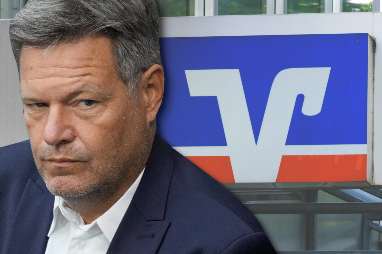 Robert Habeck: Der Witz einer Volksbank schlägt hohe Wellen. Robert Habeck: Der Witz einer Volksbank schlägt hohe Wellen.