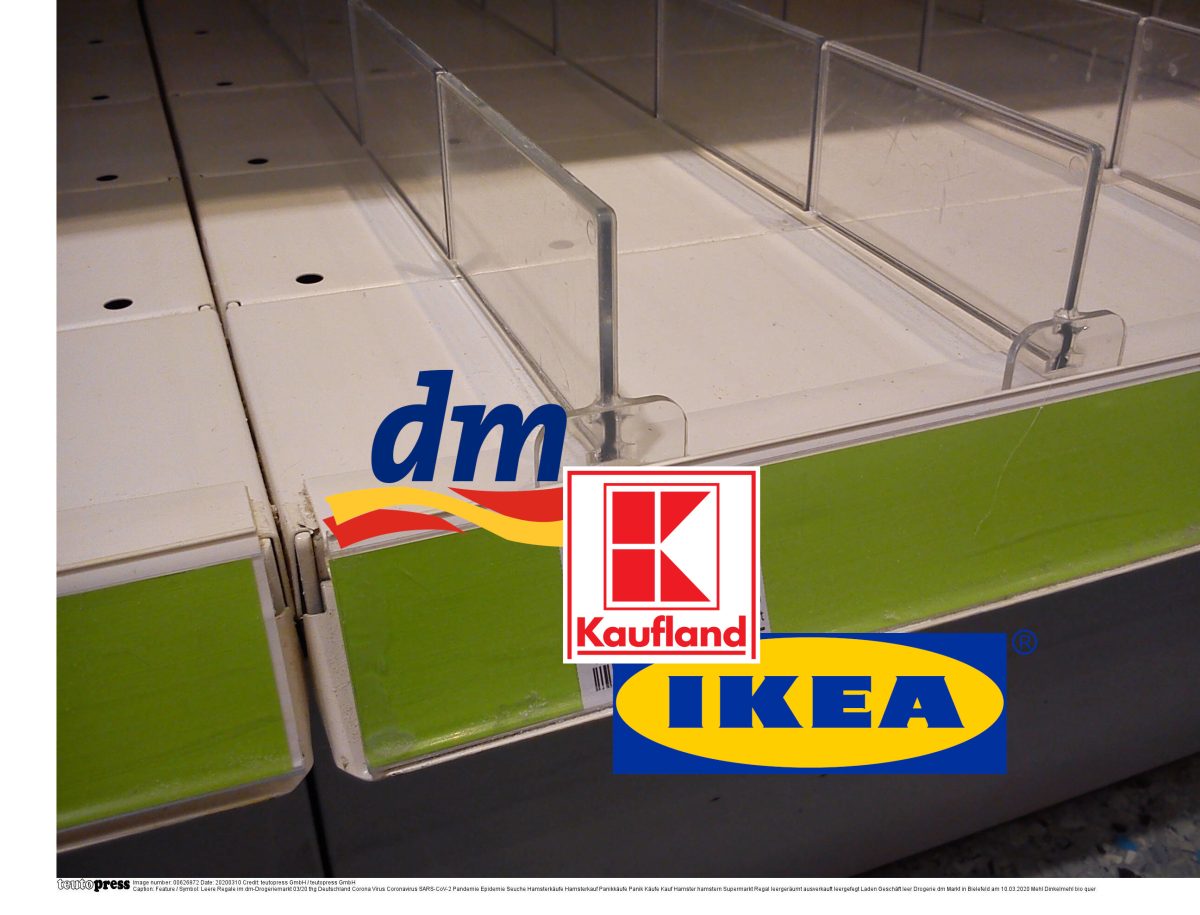 Kaufland, Ikea und dm leere Regale