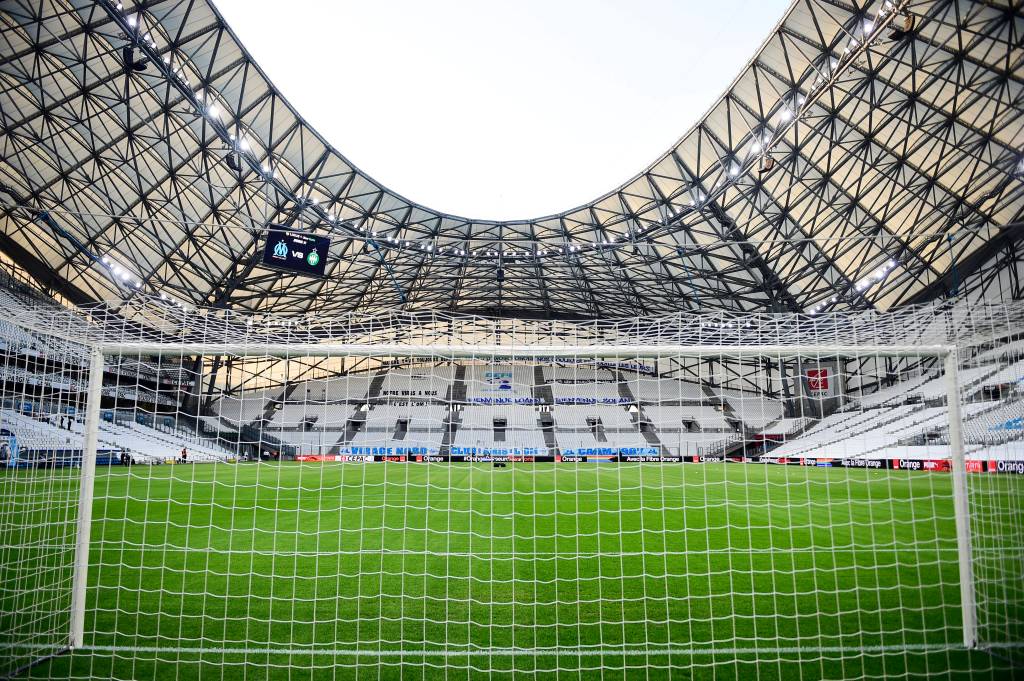 Das leere Stade Velodrom in Marseille.