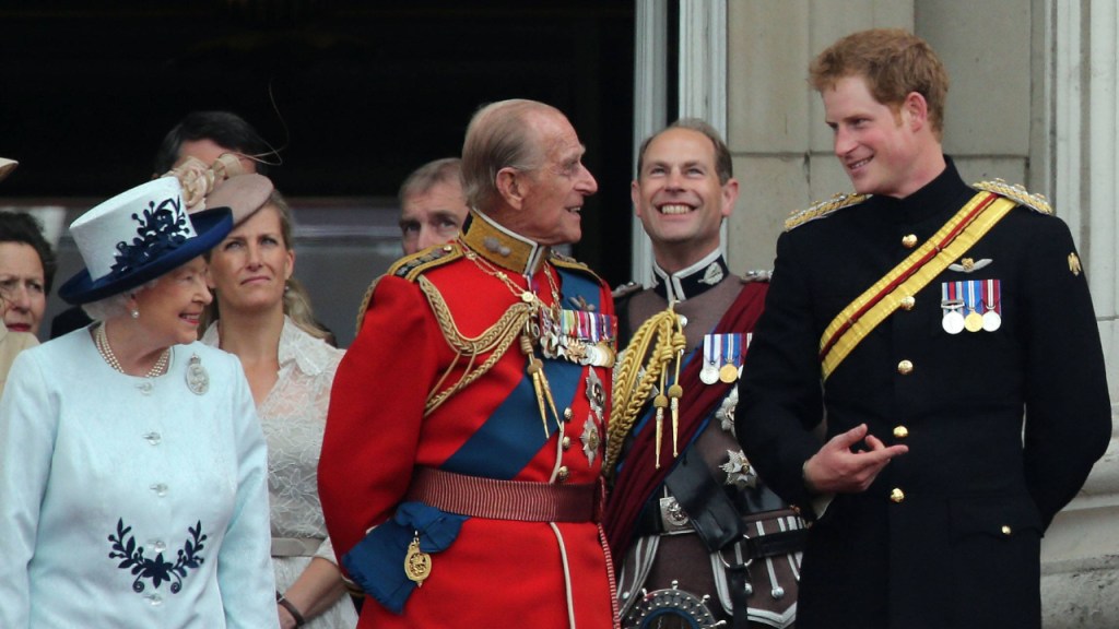 Prinz Harry, Queen Elizabeth II. und Prinz Philip