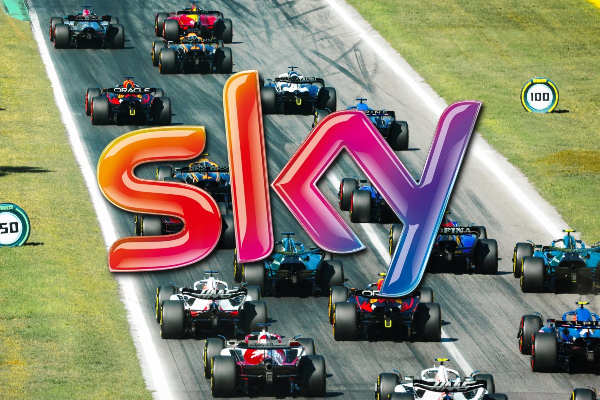 Sky-Logo vor dem großen Preis von Monza in der Formel 1.
