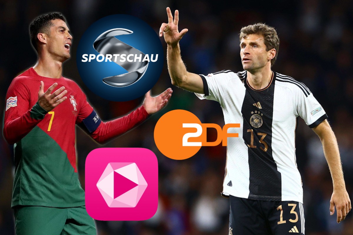 Thomas Müller und Cristiano Ronaldo gestikulieren bei der WM 2022.