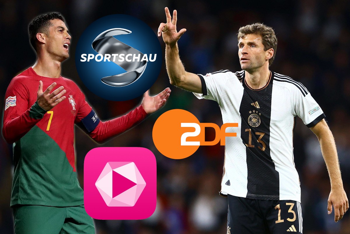 Thomas Müller und Cristiano Ronaldo gestikulieren bei der WM 2022.