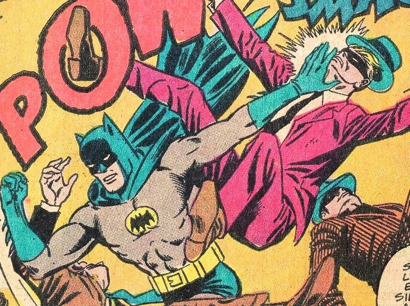 POW! SMACK! KRUNCH! Wo Batman hin haut, wächst kein Gangster mehr nach. Heftszene von 1966. Foto: Courtesy TASCHEN